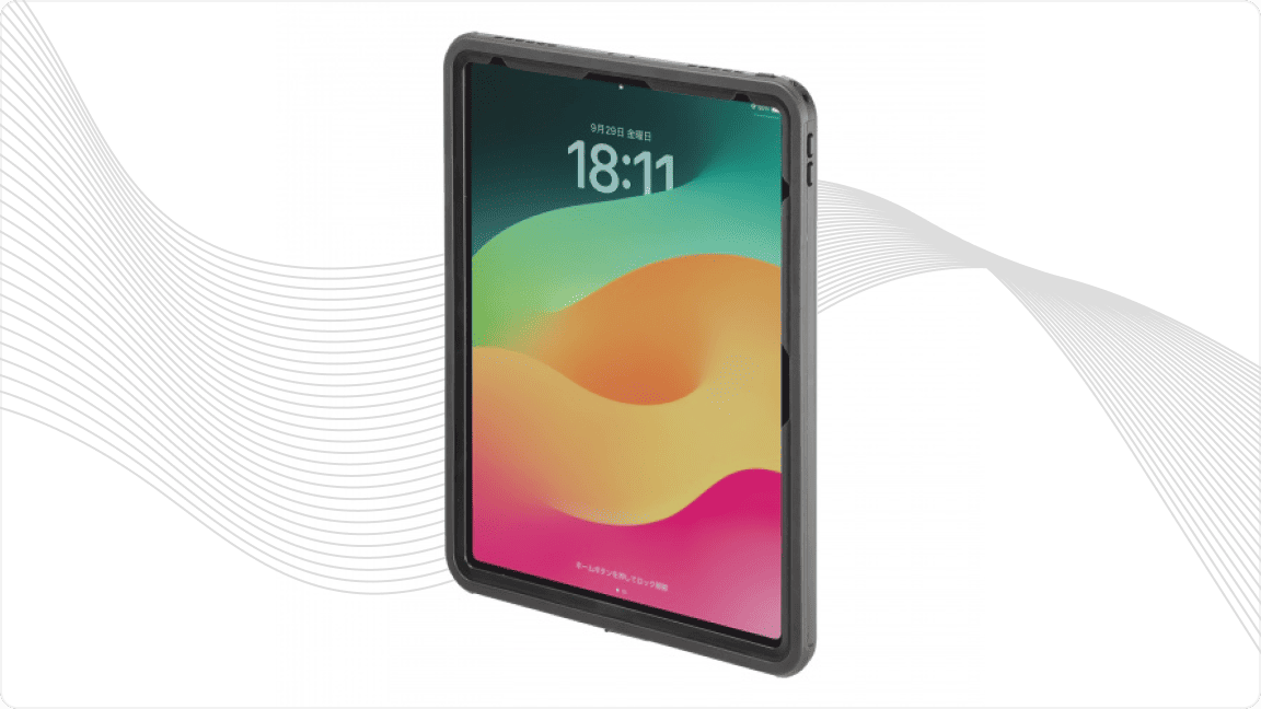 PDA-IPAD2116 - iPad Air 13インチ(M3/2025、M2/2024)を水やホコリから守る耐衝撃防水ケース(サンワサプライ)